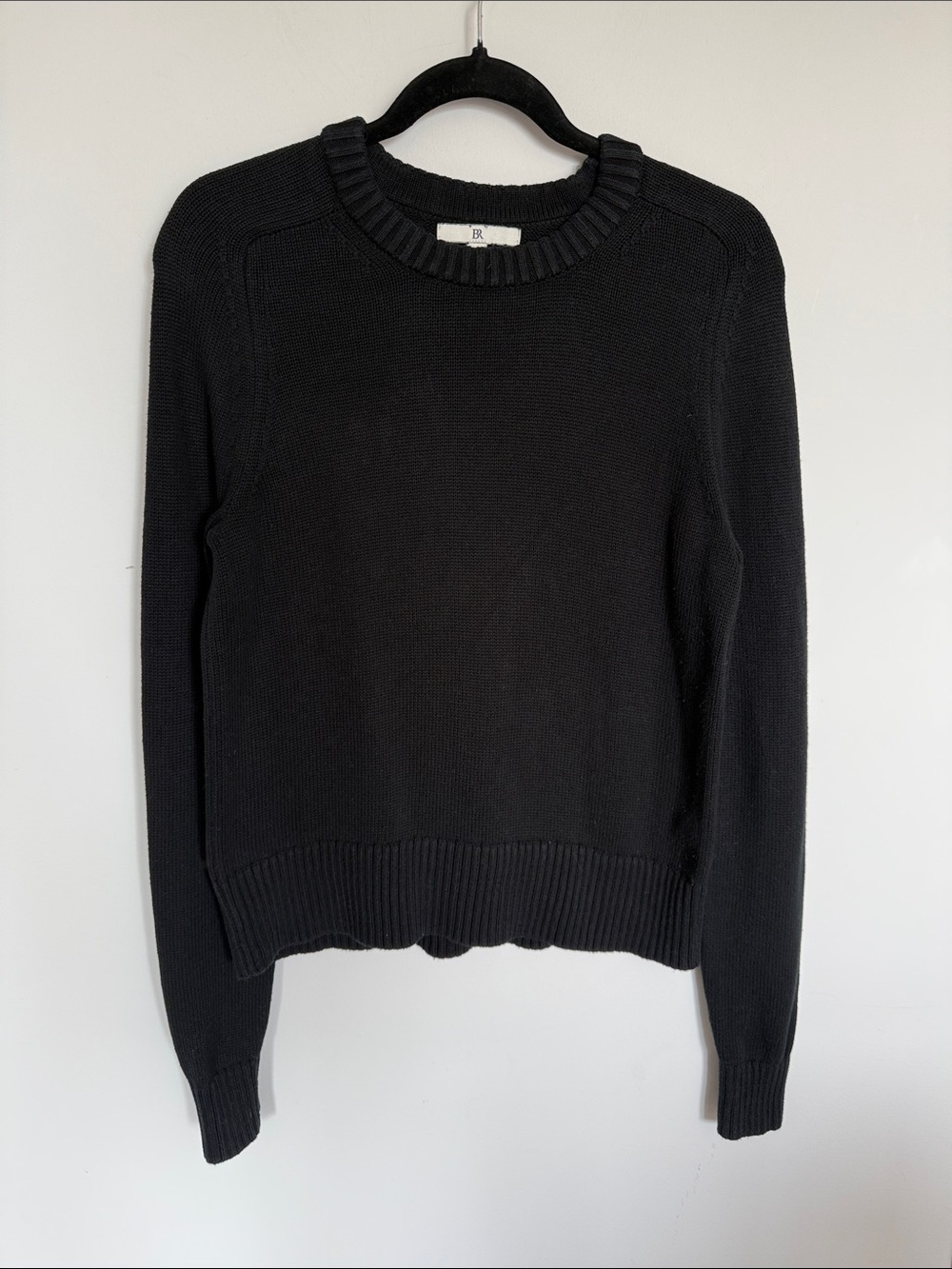 Banana Republic Cotton Silk Crewneck Sweater Black Small